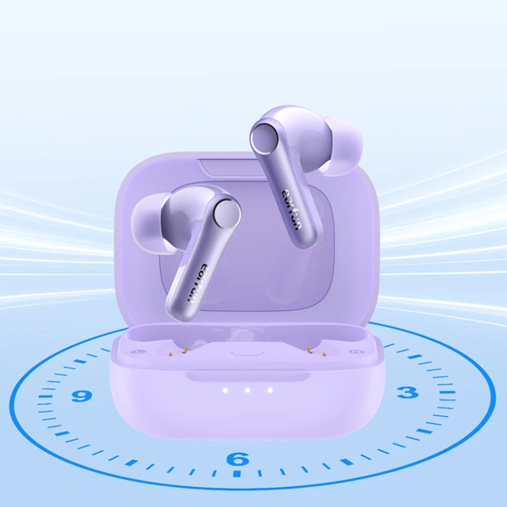 EarFun Air Pro 4 teljesen vezeték nélküli fülhallgató zajszűréssel, 6 beépített mikrofonnal, 52 órás lejátszási idővel - Lila TW600-V